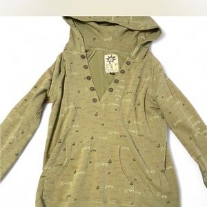 Olive Green Hooded Sweatshirt